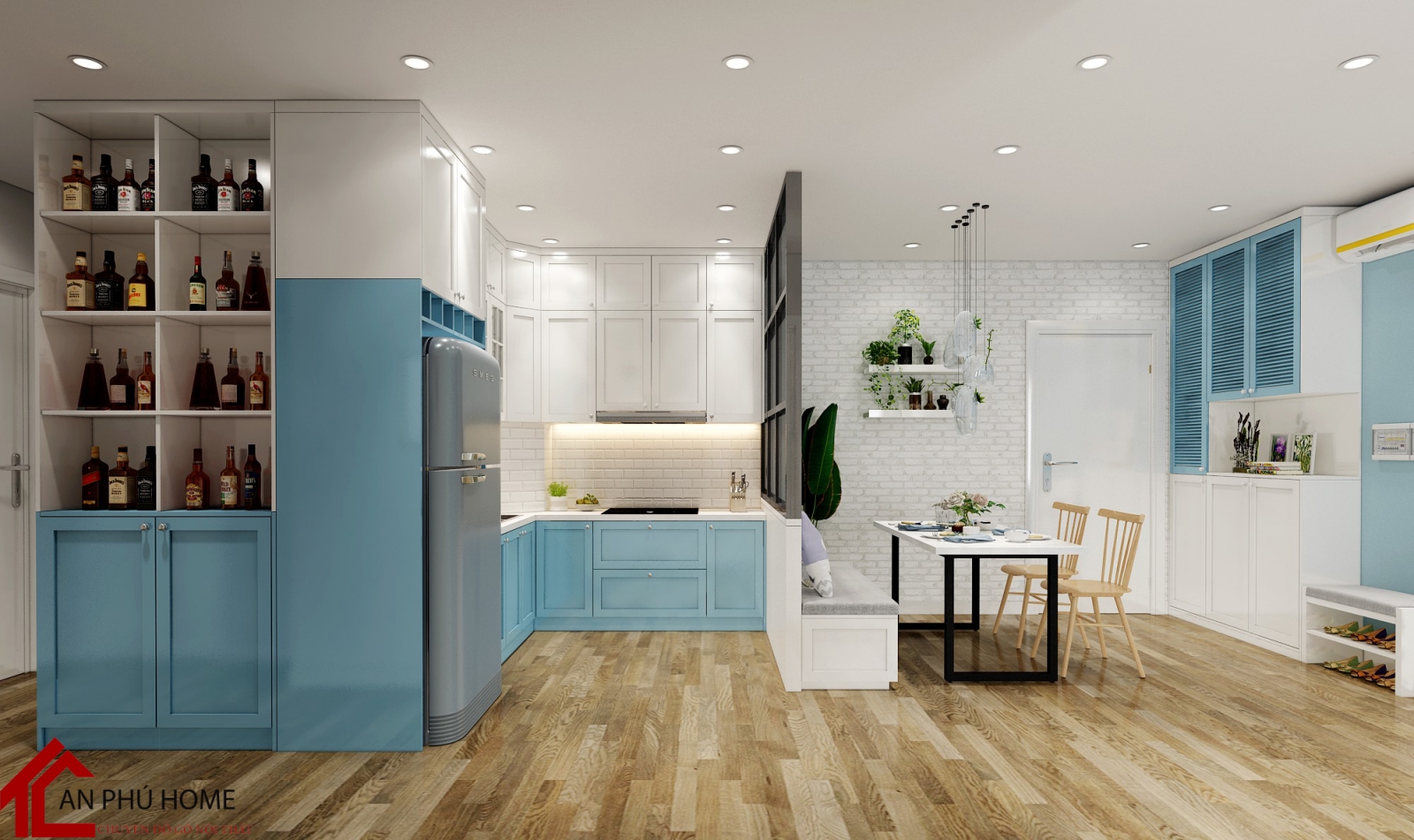  THIẾT KẾ BẾP CHUNG CƯ ĐẸP